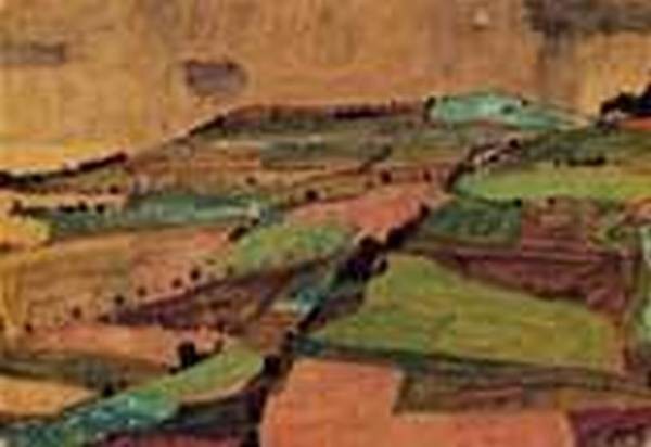 Field Landscape aka Kreuzberg near Krumau 1910